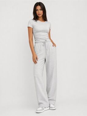 Casual Two-Piece Grey Lounge Set